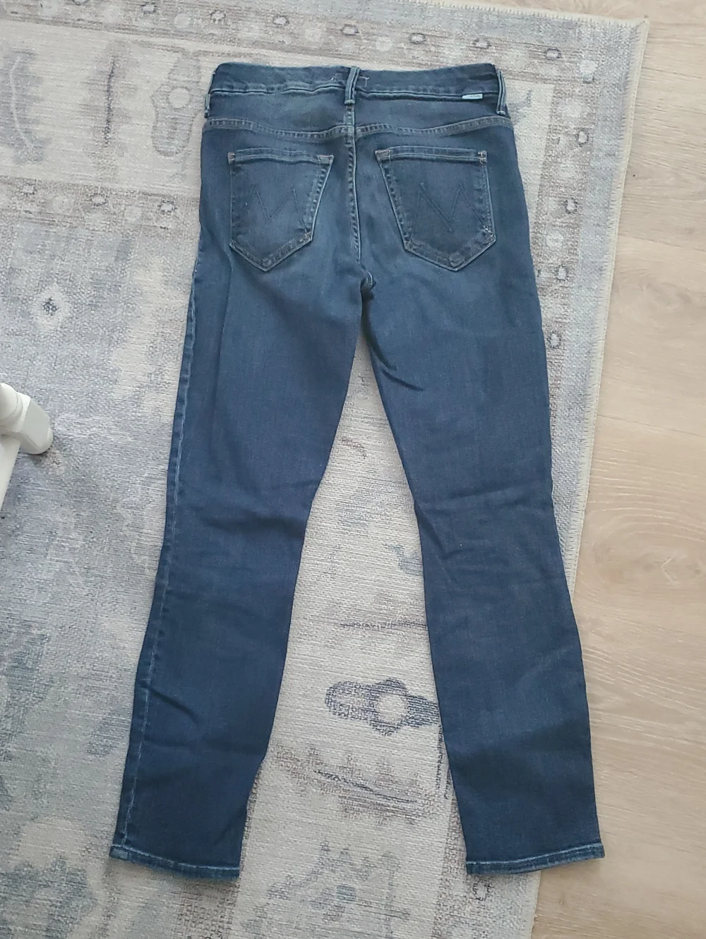 Mother High Waisted Looker Crop Pardon My French Blue Soft Stretch Jeans Sz25